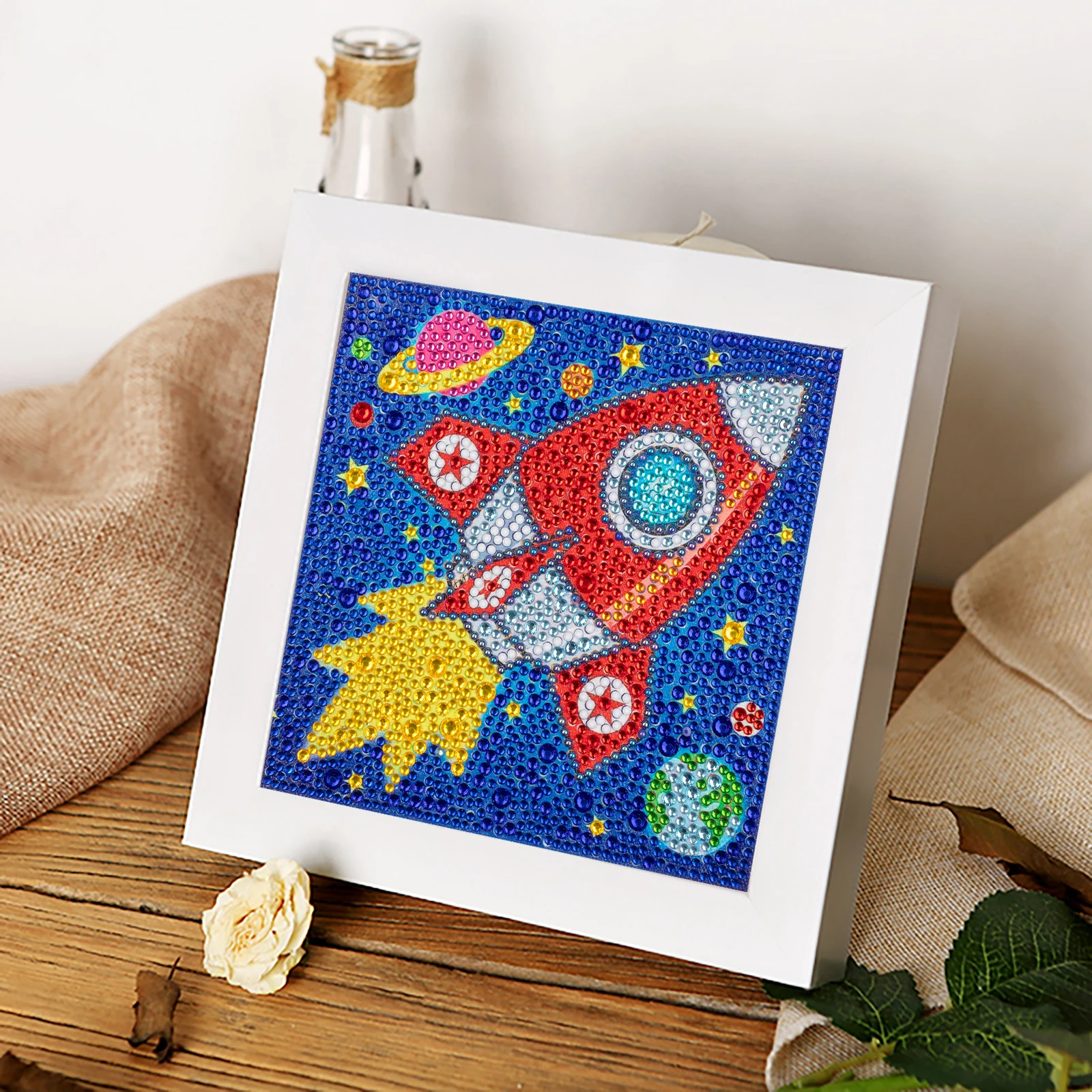 DIY Diamond Painting by Number Kits for Kids Cartoon Animal Picture Crystal Rhinestone Diamond Embroidery for Children Gifts