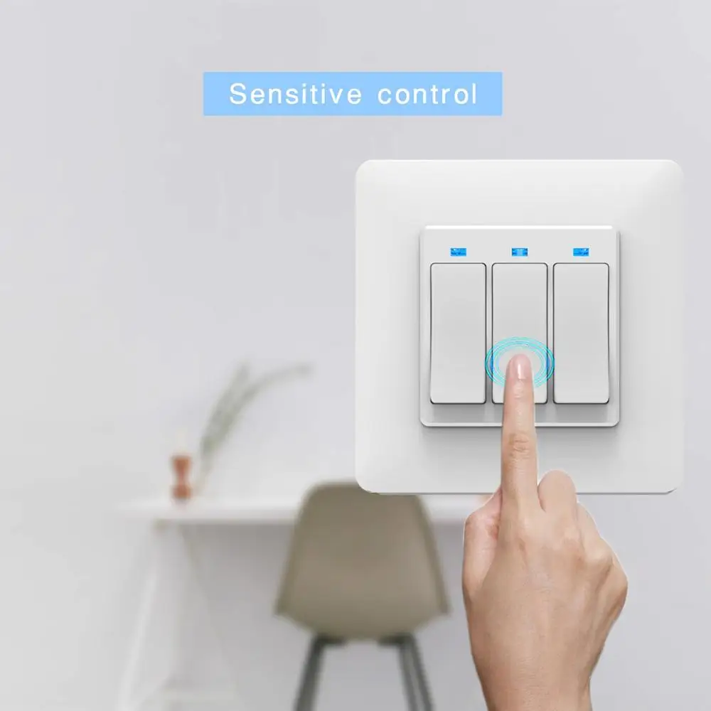  ZUCZUG Rocker Switch Smart LED Light Wall Switch Alexa Google Home Voice Control Touch Light Switch - 4000302771305