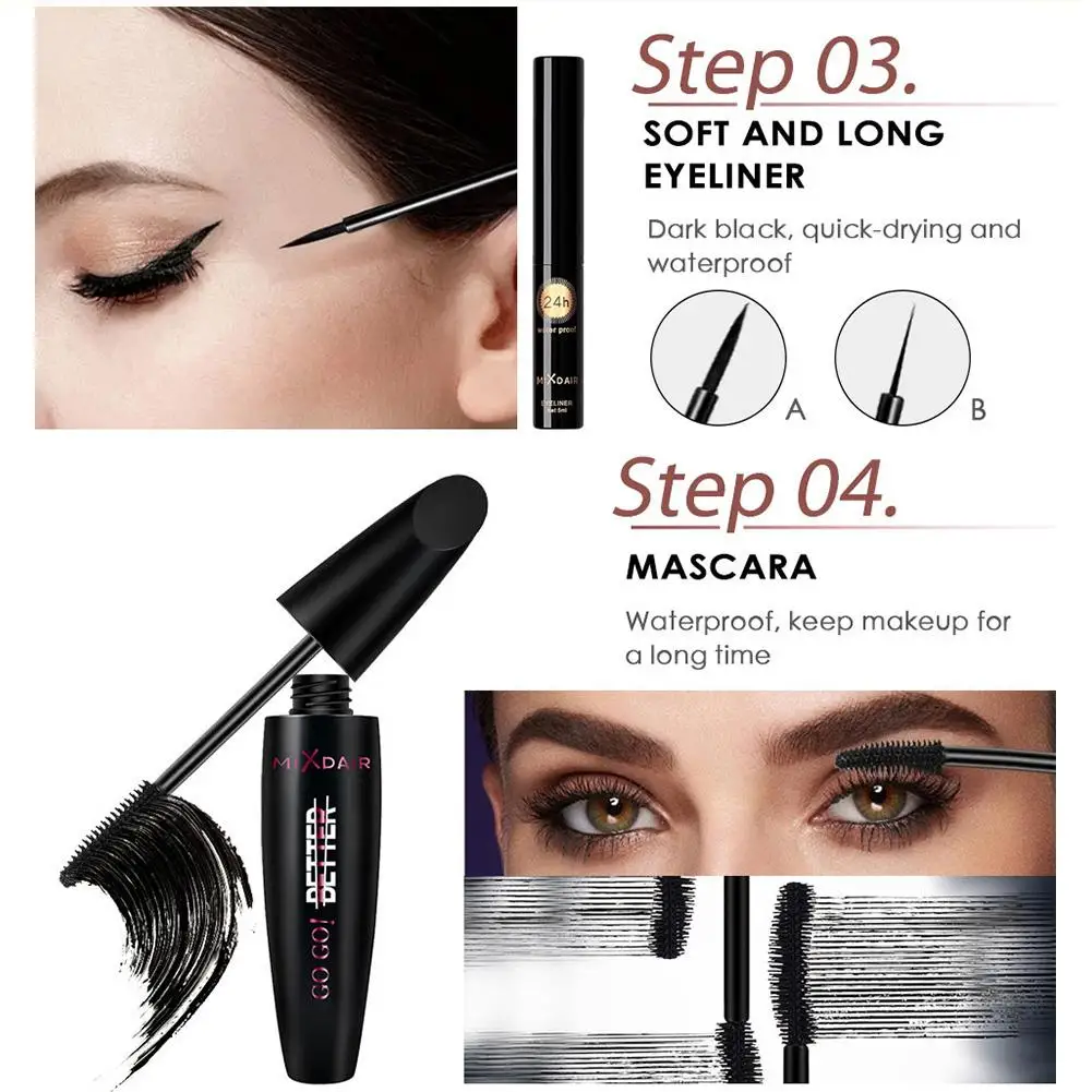 9 шт./компл. черного и золотого цвета Make Up набор кистей губ Цвет блеск для губ Тени для век Карандаш для бровей, тушь для ресниц и бровей тональный крем BB крем для слойки