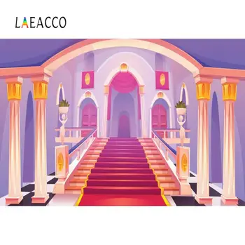 

Laeacco Baby Cartoon Palace Castle Staircase Prince Birthday Party Decor Photo Backgrounds For Photography Backdrop Photo Studio
