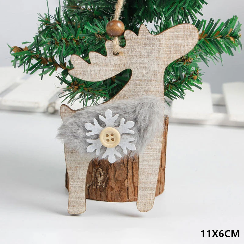 Год Последние DIY Ремесло Деревянные лося украшения детские подарки Noel рождественские украшения для дома Рождественская елка деревянная подвеска - Цвет: Elk