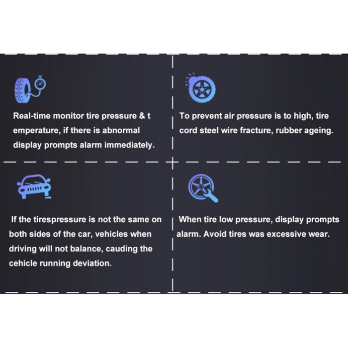 Автомобильная Беспроводная система контроля давления в шинах TPMS с 4 внутренними датчиками U903Z M8617