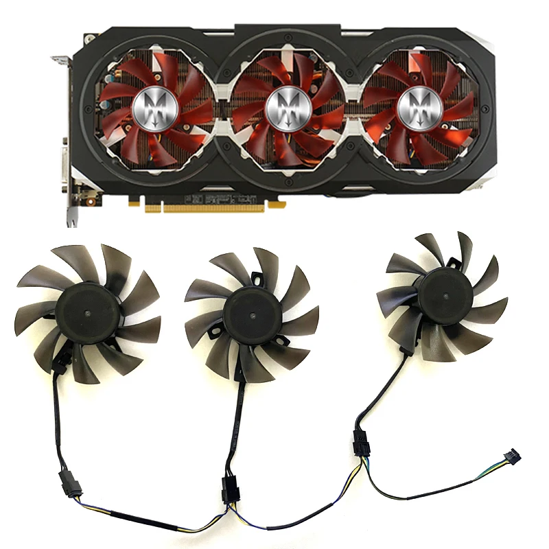 Кулер для графической карты GeForce GTX1080 1070 1060 4 контакта 12 В постоянного тока 3 шт. |