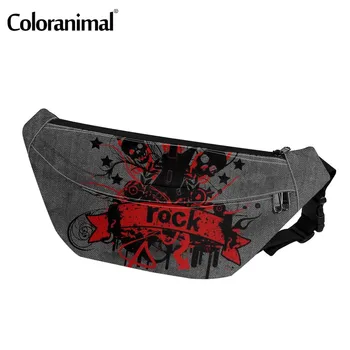

Coloranimal Cool Fashion Guitar Printed Fanny Pack Waist Bags for Women Protable Crossbody Bags Ladies Belt Bag Casual Chest Bag