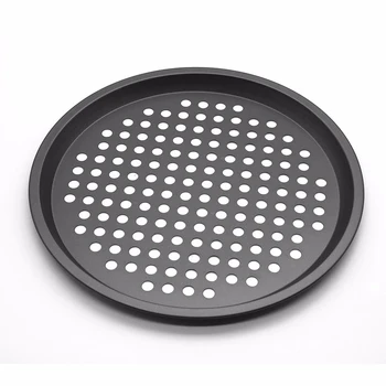 

11 Inch Baking Pizza Pan Round Tray With Holes Carbon Steel Stones Kitchen Tools Carbon Steel Pizza Pan Bakeware With Excellent