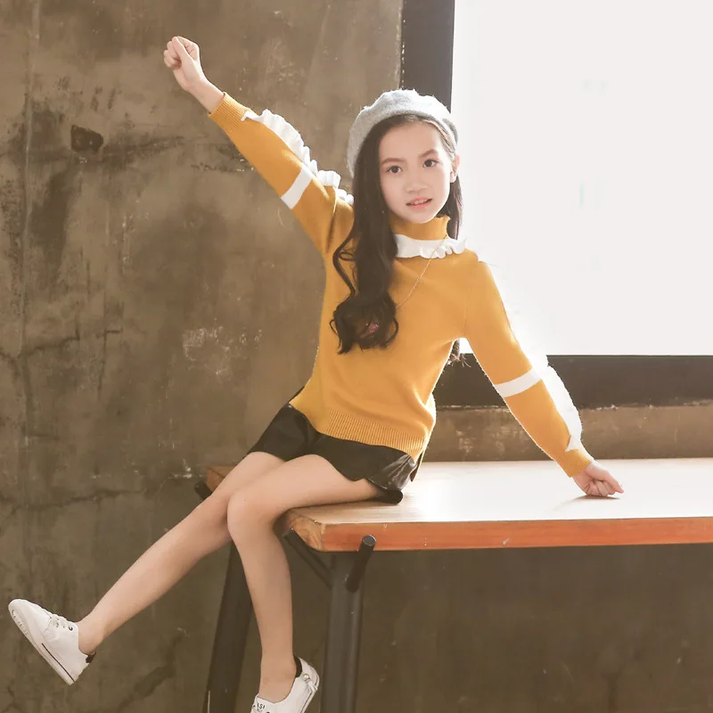 

Girls Korean-style Autumn New Style Pullover Sweater Women's Dalang Sweater Children Base Shirt