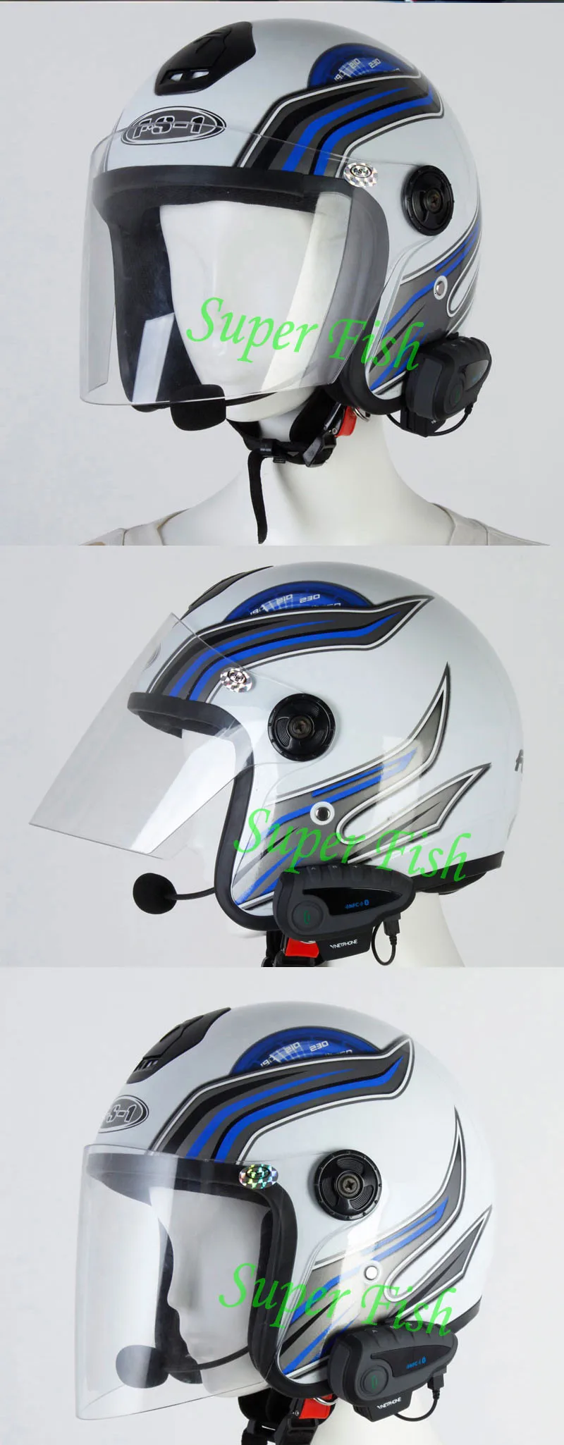 BT Intercom Motorcycle Helmet Interphone 2.