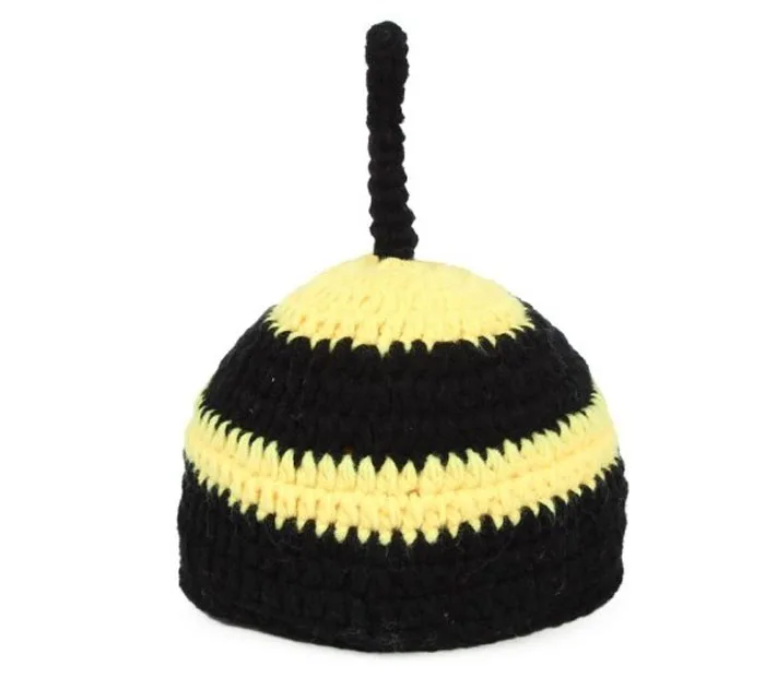 Детские Newborn-9M вязаные крючком Минни Honeybee одежда наряд для фотосессии детские зимние осенние теплые модные бейсболки S724