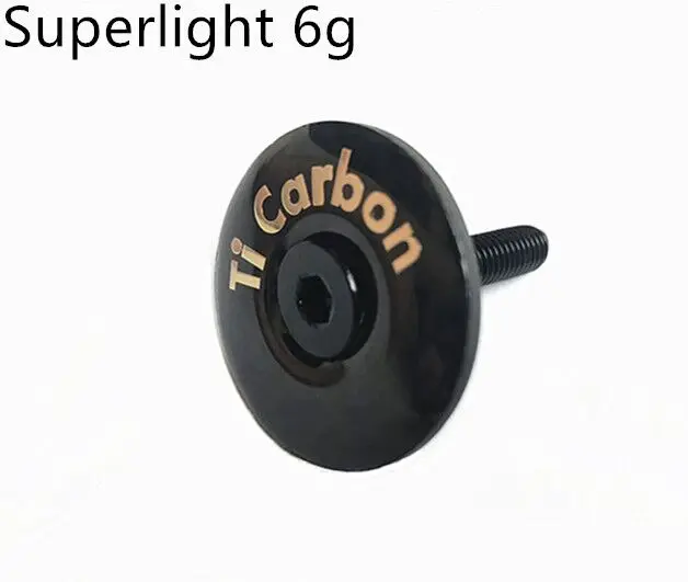 black golden logo Superlight 6g велосипедная стебель полностью углеродная верхняя крышка с Ti винтом для 28,6 мм 1 1/" Стил вилка трубка Гарнитура Крышка - Цвет: black golden logo