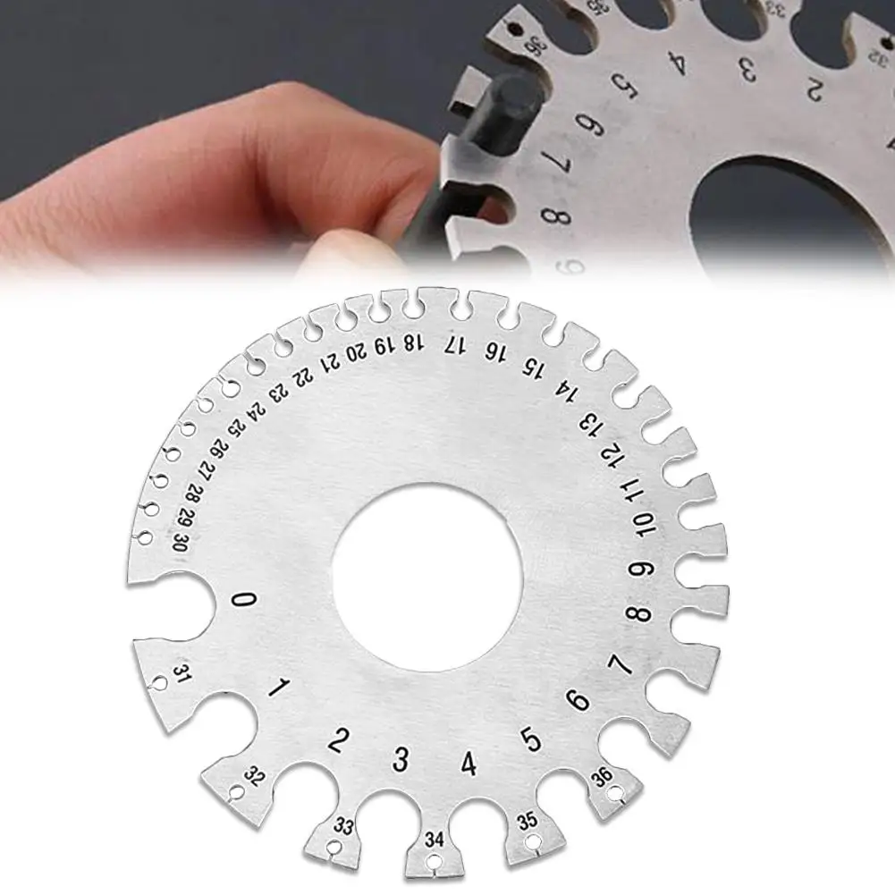 

0-36 Metal Round AWG SWG Wire Ruler Thickness Diameter Gauge Measuring Tool