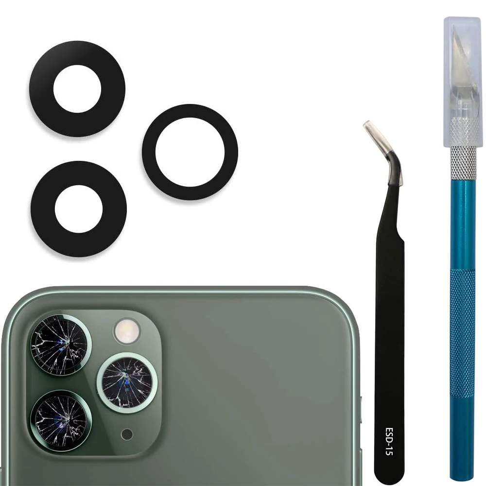 Back Rear Camera Glass Lens Replacement with Adhesive and Repair Toolkit For iPhone 6 6Plus 6s 7 8 Plus X XS 11 12 Pro Max | Мобильные