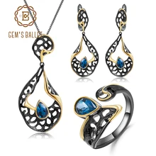 GEM'S балетное кольцо набор из сережек и кулона 925 пробы Серебряная спираль Нерегулярные выдолбленные натуральный гранат ручной работы набор женских ювелирных изделий