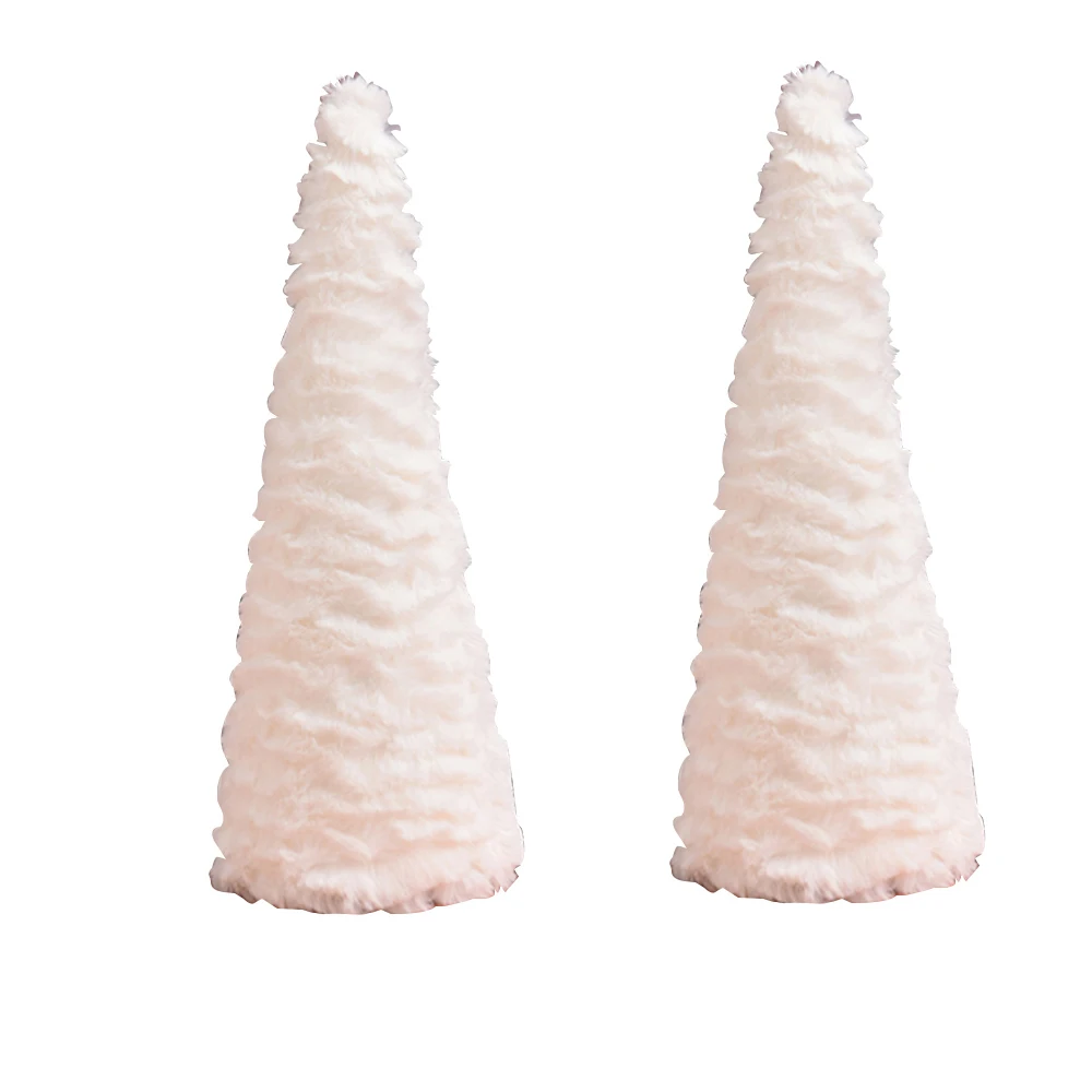 

Christmas Tree Artificial Tabletop Plush Mini Snow White Beautiful Festival Party Decoration Navidad