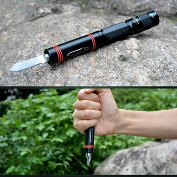 

Multi-functional LED Flashlight Outdoor LED Flashlight Travel Tactical Pen Window Glass Breaker Knife EDC Survival Tools