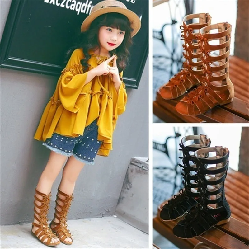 Summer High-top Fashion Roman Sandals Kids Gladiator Toddler Baby princess shoes open toe sandal |