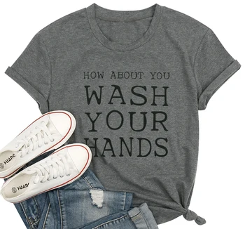 

Wash Your Hands Printed T-Shirt Tee O-Neck Shirt Round Collar Short Sleeve T Shirts New Fashion Tops Tees Male Clothing