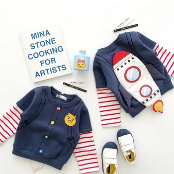 

Tonytaobaby Autumn and Winter Clothes New Boys and Girls Children's Clothing Cartoon Rocket Boys and Girls Sweatshirt