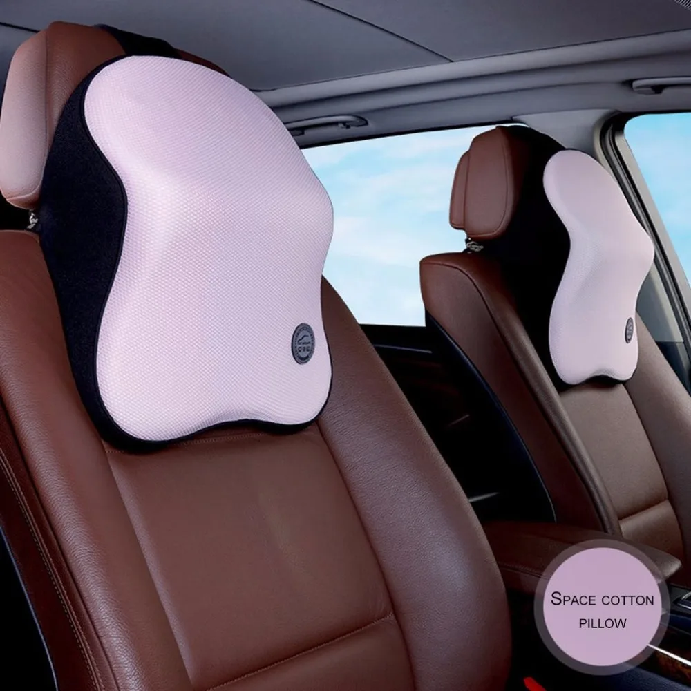 ICaroom черная Автомобильная подушка для головы и шеи, массажная подушка с эффектом памяти, подушка для подголовника