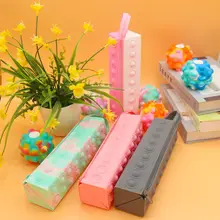 

New Pop Fidget Pencil Case Push Bubble Popper Its Pencil Pouch Fidget Toy Bag Silicone Sensory Fidgets Squeeze Toy Cosmetic Bag