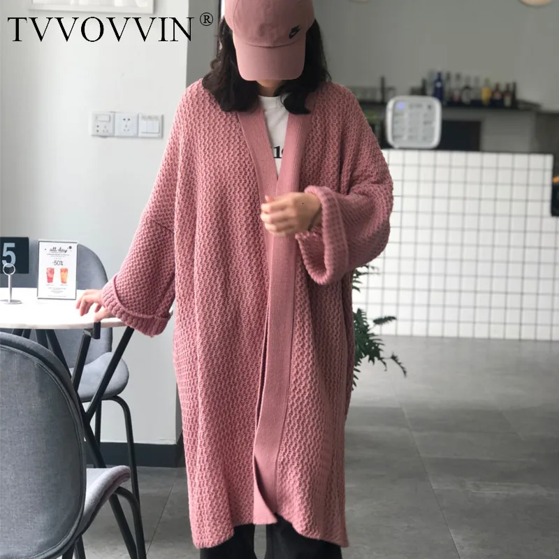 TVVOVVIN, женский свитер с v-образным вырезом, длинный кардиган, свитер для женщин, розовый, черный, белый, черный, вязаные свитера для женщин,, модный сексуальный X342