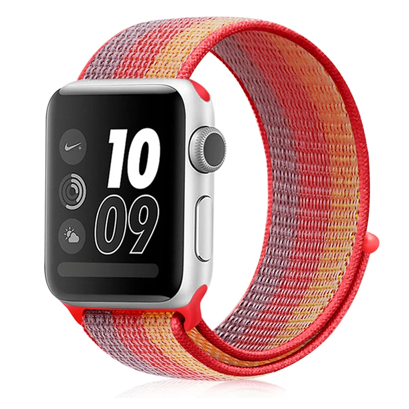 stripe 3 Нейлон Ремешок для наручных часов Apple Watch серии 3/2/1 38 мм 42 мм мягкий нейлон дышащий сменный ремешок Спортивная петля для наручных часов iwatch серии 4 40 мм 44 мм - Цвет ремешка: stripe 3