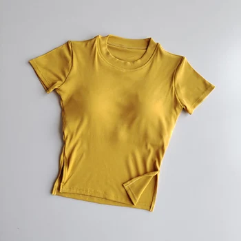 2021 New Women s Sports T shirt With Chest Pad Vest Bra Fitness Running Sexy