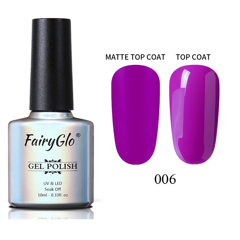 FairyGlo 10 мл Матовый верхний слой фиолетового цвета из серии, гель, лак для ногтей, био-Гели Soak Off Гель Лаки полу Перманентный лак для ногтей лак - Цвет: PP006