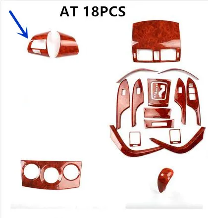 Имитация персикового деревянное окно переключатель передач рулевое колесо воздушный выход декоративная рама для Toyota Corolla 2007 08 09 10 11 1213AA535A - Название цвета: 1