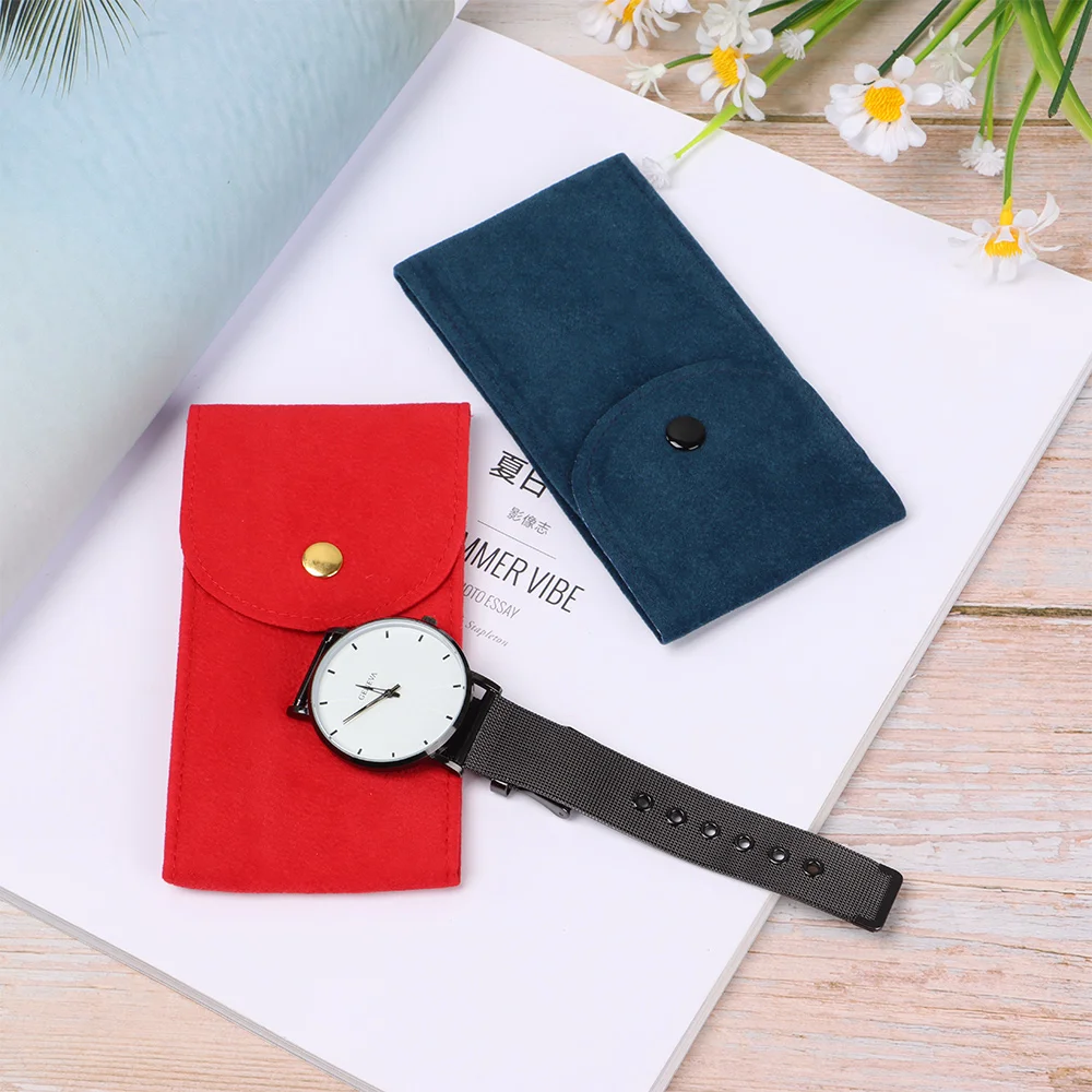Flannelette Watch Storage Bag watch storage box watch storage bag watch storage pouch watch protector 1 Pcs 13*7cm Portable Watch Pockets Protection Boxes Case Collection Dust Protect