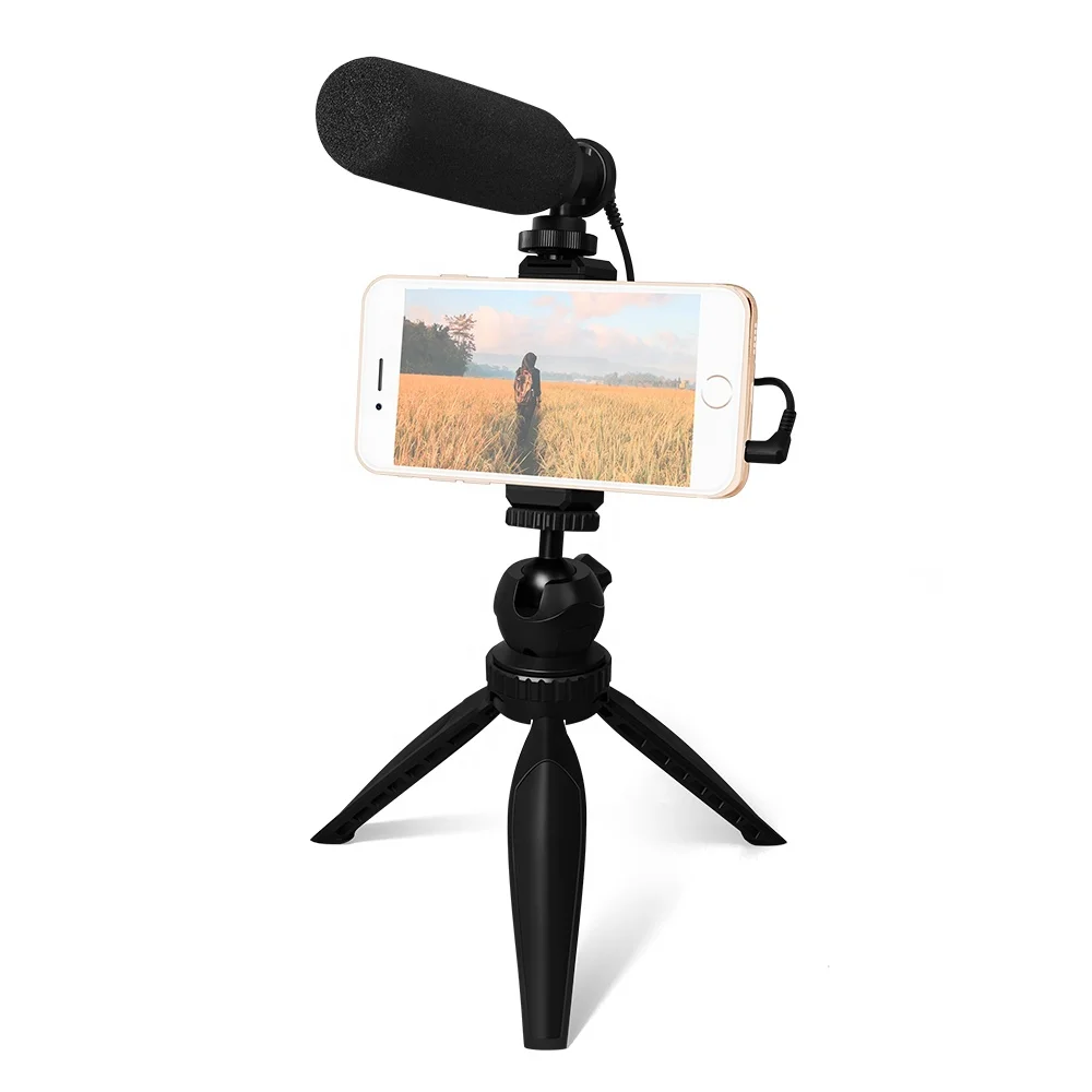

Profession Shotgun Microphone With Phone Stand Camera Microphone For Vlog Video Recording