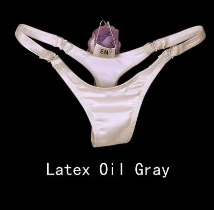 Oil Gray Сексуальные латексные ПВХ блестящие стринги с низкой посадкой, сексуальные микро стринги, Т-образные, эротическое белье, гладкие стринги размера плюс F25 - Цвет: Oil Gray