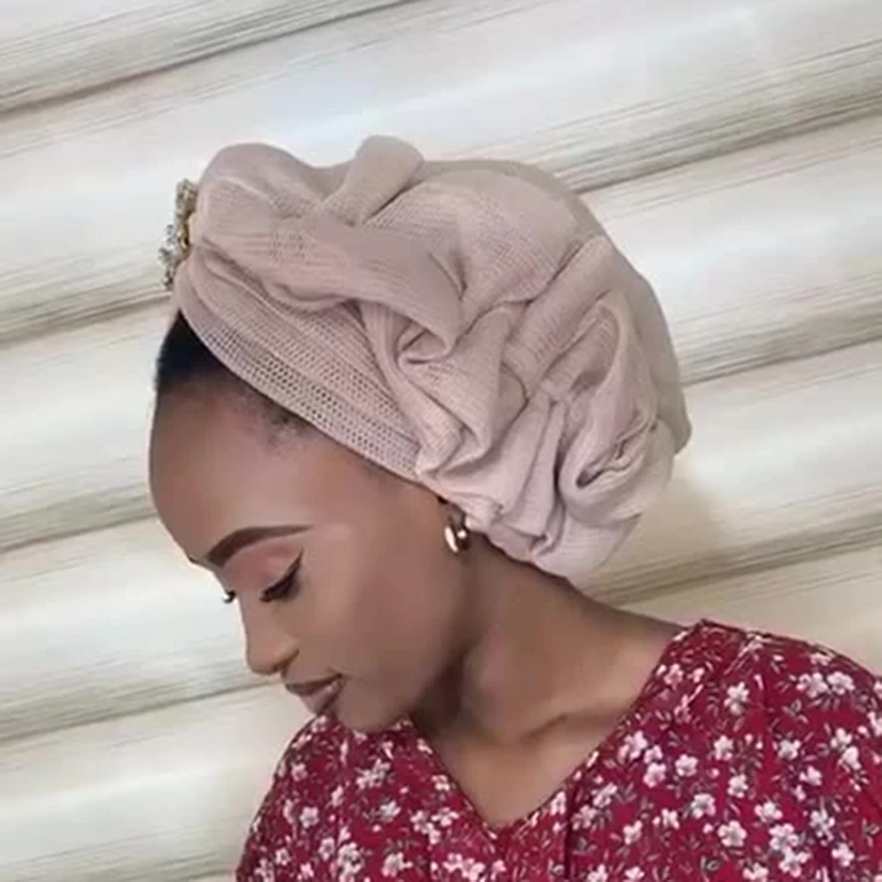 Multicolor Fashion African Headtie Nigerian Wedding Muslim Turban Cap Arab India Hat Women Wrap Head Turbante Mujer Bonnet african outfits