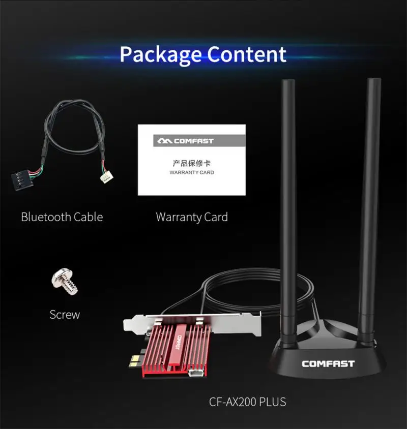 3000 Мбит/с Двухдиапазонная 2 4G/Φ Беспроводная Компьютерная PCI Express WiFi 6 игровая