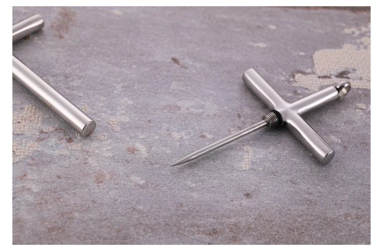 Универсальный Титановый стальной зубочистка крест ожерелье Личная безопасность принадлежности для женщин Открытый EDC Спайк анти-волк