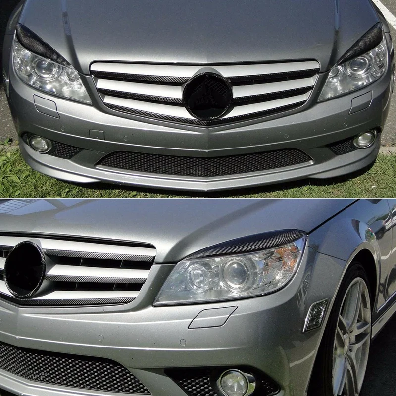 Реснички для фар из углеволоконного пластика ВЕКО для Mercedes Benz W204 C180 C200 C300 C350 C63 08-11