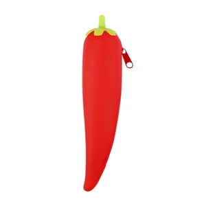 red peppers Пенал 1 точилка Чехол для мальчиков креативный Овощной Дизайн Мягкий силиконовый пенал; Забавный студенческий подарок школьные офисные принадлежности - Цвет: red peppers