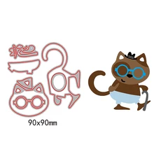Gato dos desenhos animados de Natal Corte Morre Morre Scrapbooking New Arrivals Metal Novo 2019 Alinacrafts Loja de Nidificação Morre Corte Fustelle(China)
