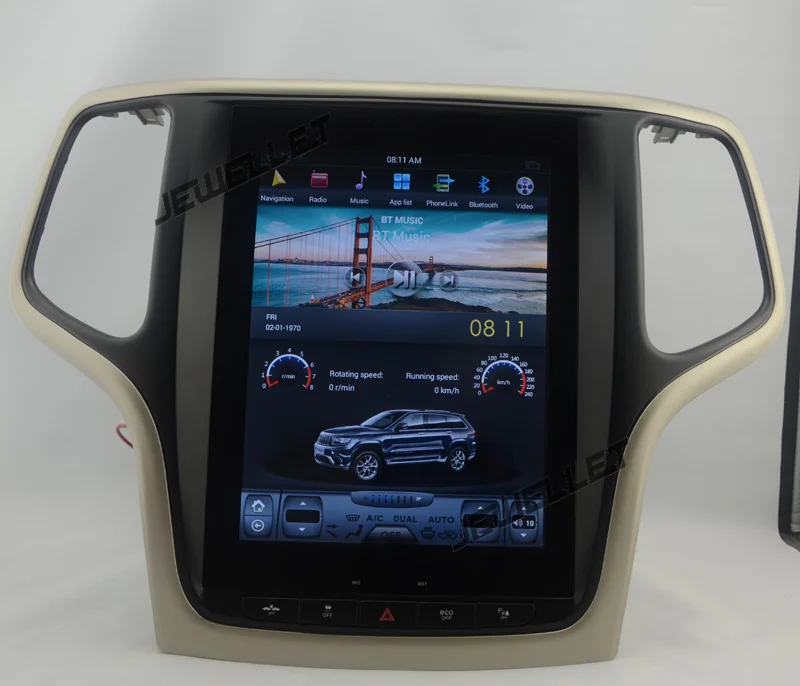 10," tesla стиль вертикальный экран android 9,0 шесть ядер автомобиля gps Радио Навигация для Jeep Grand Cherokee