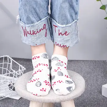 

1 pair Cute 3 D Printed Hedgehog Animal Women Sock Low Cut Ankle Sock Casual Breathable Sock New Hot Sale