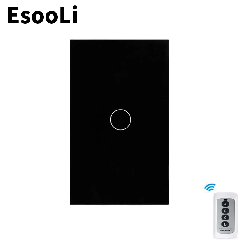 Черный сенсорный выключатель EsooLi стандарт США/Австралии умный дом для