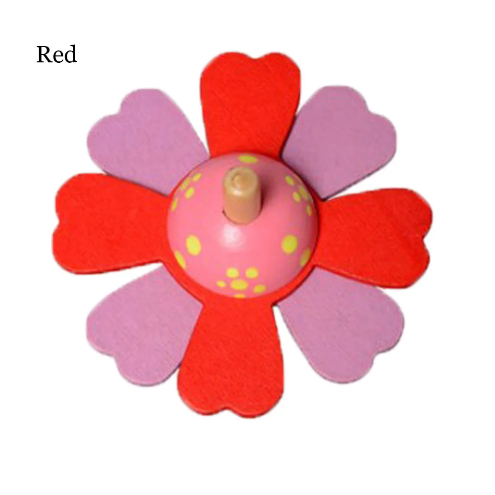 Funny Children Educational Wooden Toys Flower Rotate Baby Wood Toys For Kids Spinning Top Develop Intelligence Toys Gift - Цвет: 1