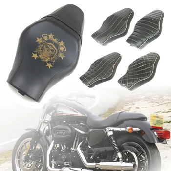 

5 Styles Motorcycle Black Driver+Passenger Two Up Sofa Seat Tour Seat Bench Rear Cushion for Harley Sportster 883 48 Iron XL1200