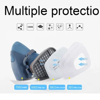 

Half Face Painting Spraying Respirator Gas Mask 7 In 1 Suit Safety Work Filter Dust Mask gas mask for Industrial spray welding