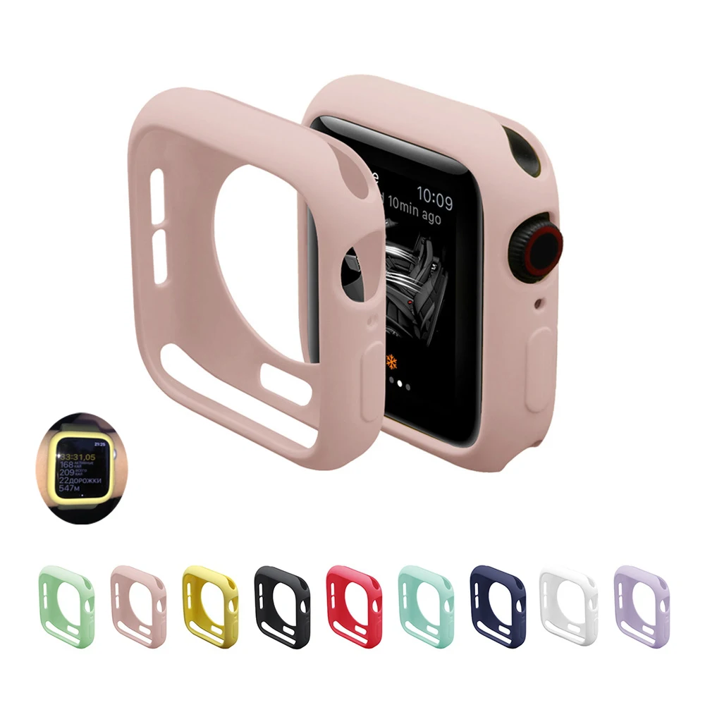 

Case For Apple Watch 5 4 band 44mm 40mm silicone case iwatch 3 2 1 band 42mm 38mm cover Shatter-Resistant All-Around cover shell