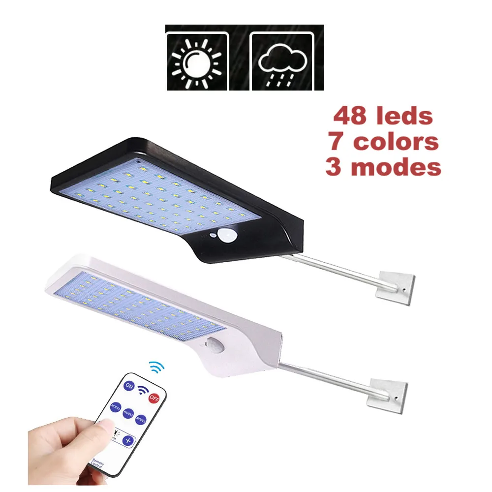 48 Светодиодный уличный фонарь на солнечной батарее 900lm супер яркий датчик
