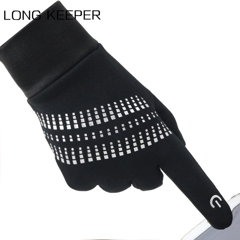Men Women Touch Screen Fishing Gloves Keep Warm Suede Mitten Outdoor Riding Skiing Full Finger Winter Windproof Cycling Gloves
