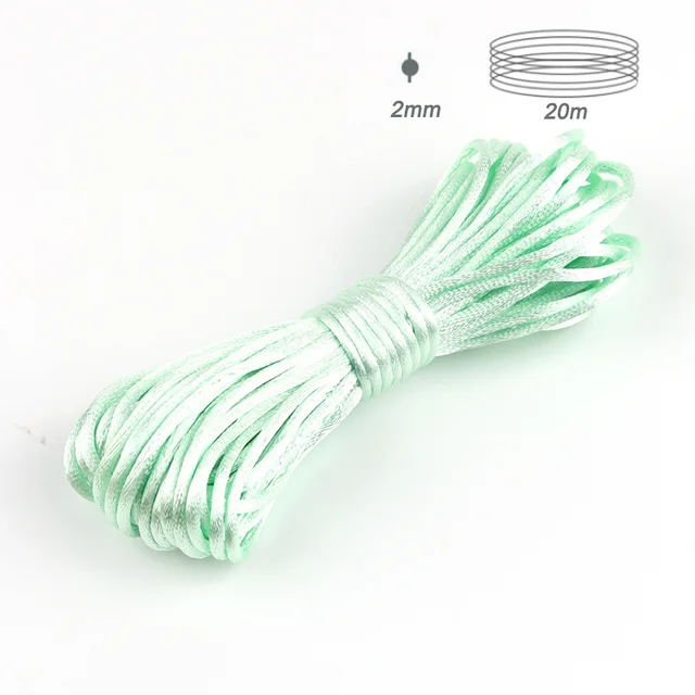 TYRY.HU 80 meter Baby Chewable Necklace Accessories 1.5mm Satin Silk Nylon Cord for Silicone Teething Pacifier Chain DIY Tools 20m mint 2mm