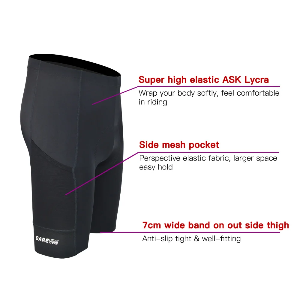 Pantaloncini da ciclismo DAREVIE uomo con tasca elastica Lycra 3D sottile  imbottito antiurto ciclismo pantaloncini da ciclismo estivi Cool MTB Road -  AliExpress Sports \u0026 Entertainment