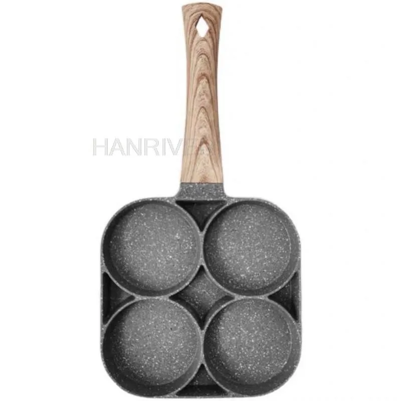 4 Hole Frying Pot Pan Thickened Omelet Pan Non-stick Egg Pancake Steak Pan Cooking Egg Ham Pans Breakfast Maker Kitchen Cookware 5