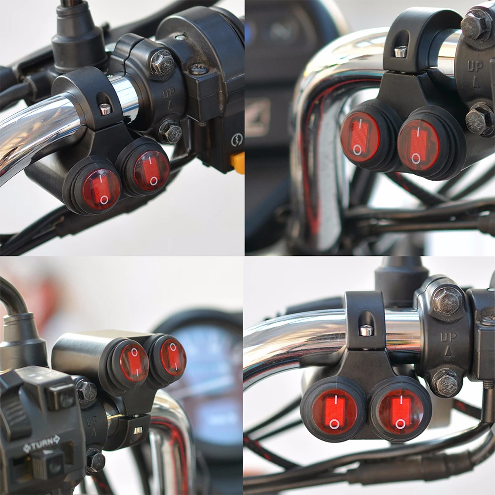 SPEEDWOW 2 Button Motorcycle Switch Handlebar Mount Headlight Turn Signal Fog Lights ON OFF Button Switch Motorcycle Accessories